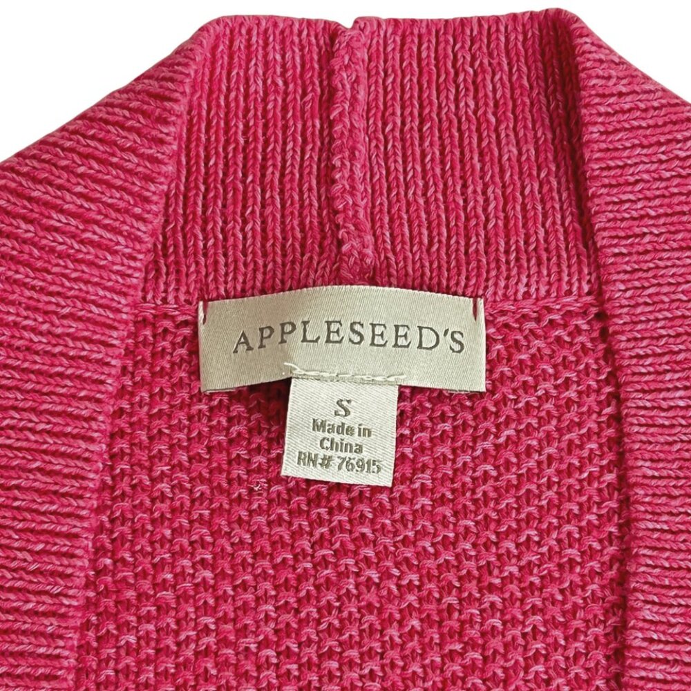 Appleseed's Raspberry Pink/White Heather Knit Open Cardigan - Picture 7 of 11